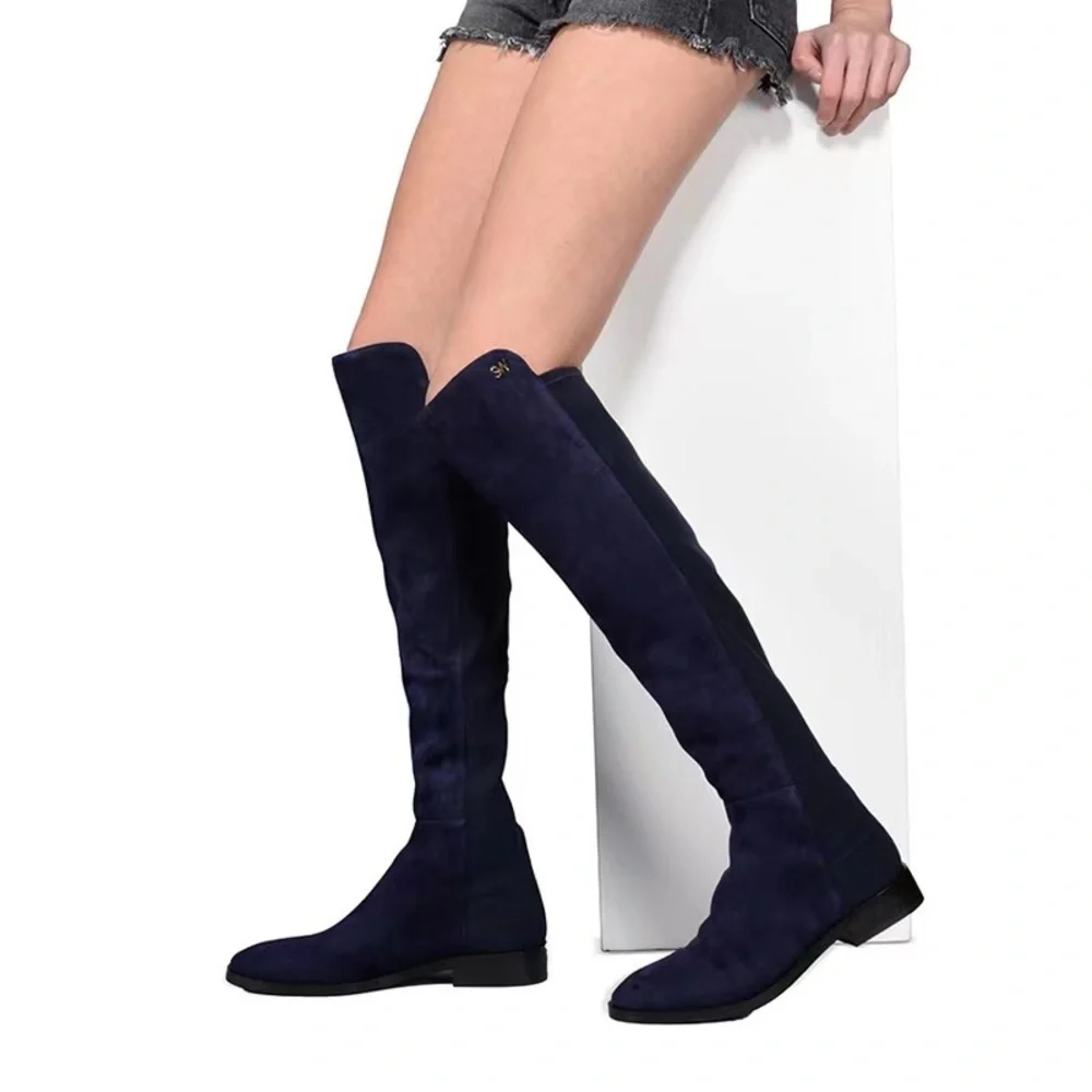 $795 Stuart weitzman Keelan just over the knee boots black suede women size 5